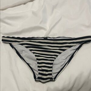 Rusty Black & White Striped Bikini Bottom